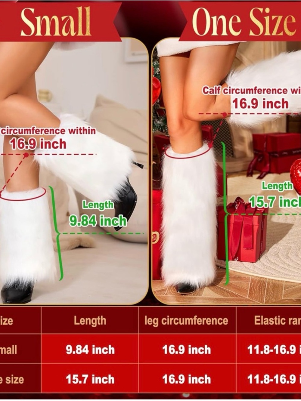 White Faux Fur Leg Warmers - Picture 2 of 3